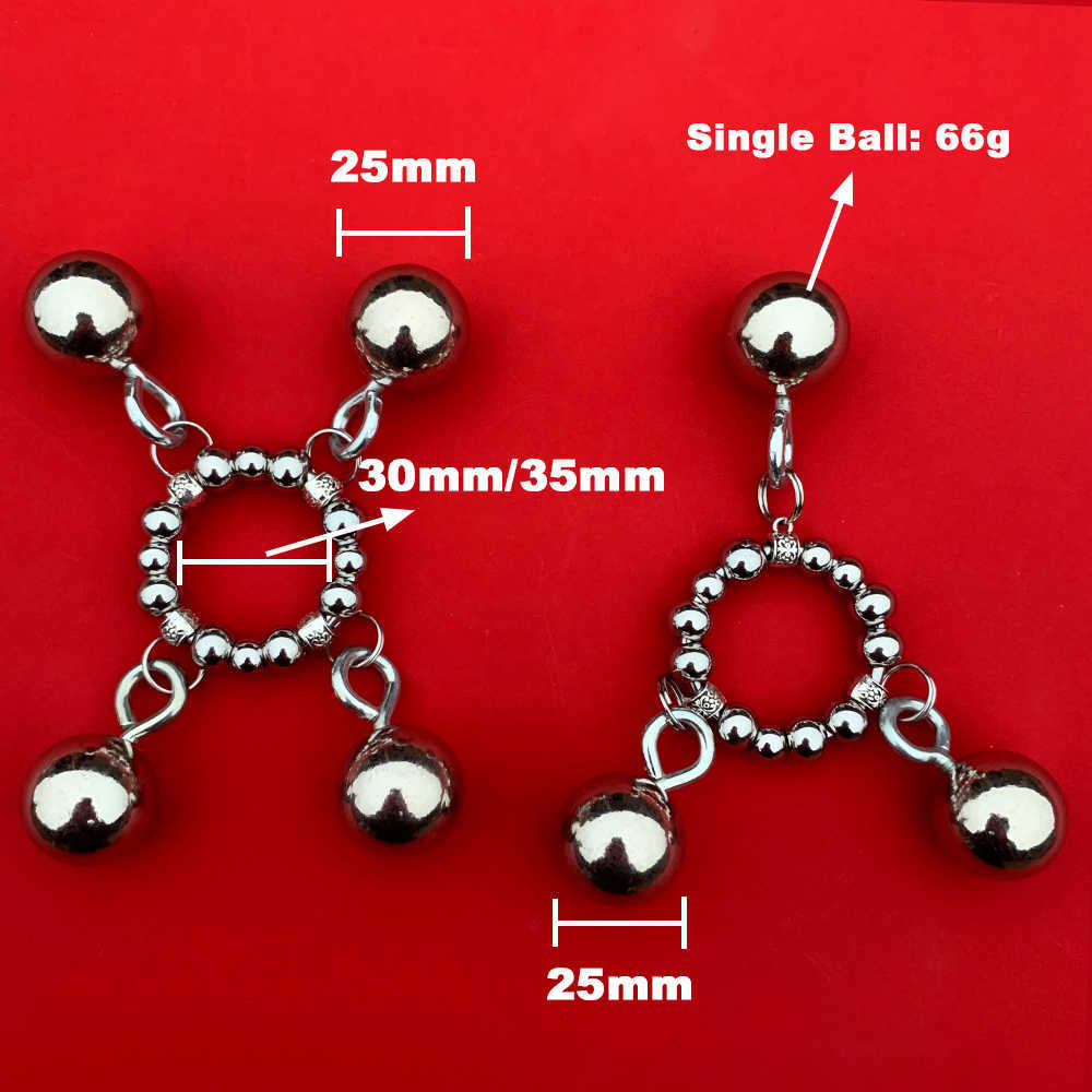 Skönhetsartiklar 35mm/30mm Four Ball Pendant Penis Ring Dick Delay Träningsverktyg BDSM Bondage Intime Toys Bår Sexig Shop