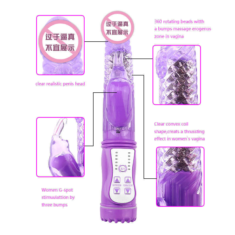 Beauty Items G-spot Dildo Konijn Vibrator Vrouwelijke Vagina Clitoris Dubbele Vibratie Masturbator sexy Speelgoed Volwassen Producten