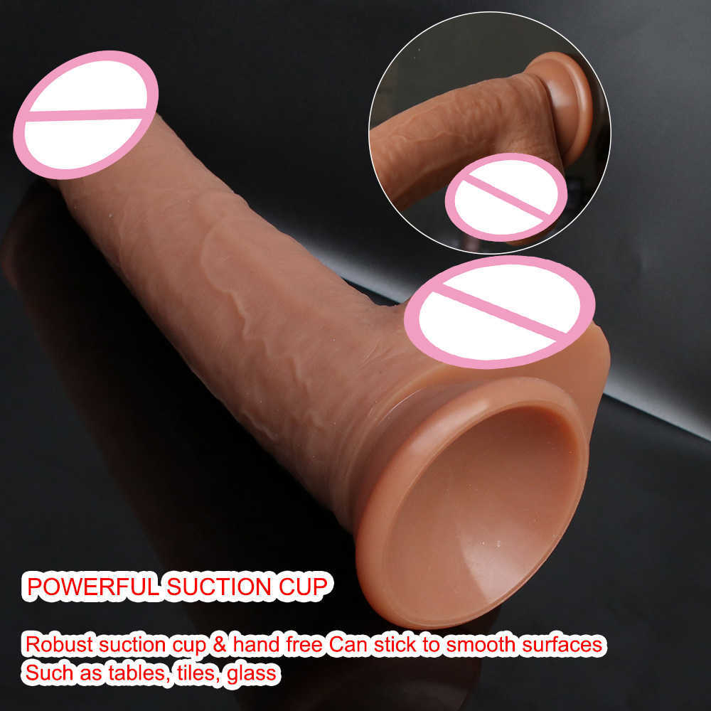 Beauty Items Soft-Dildo, doppelschichtiges Silikon, großer Sauger, sexy Spielzeug für Frauen, realistischer Penis, Analdildos, Mann, weiblicher Masturbator, sexyy