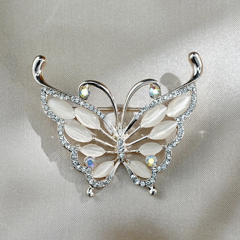 Opal Crystal Rhinestone broche pin spit Corsage Clip Butterfly Rose Flower broche dames meisje jurk pak kraag accessoires