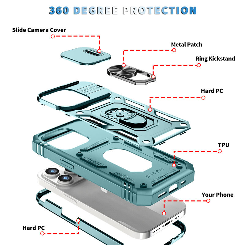 Étuis de téléphone blindés à fenêtre coulissante antichoc pour Samsung S22 Ultra S21 FE A53 A33 A13 5G A02S A42 iPhone 14 Pro Max étui de protection de caméra