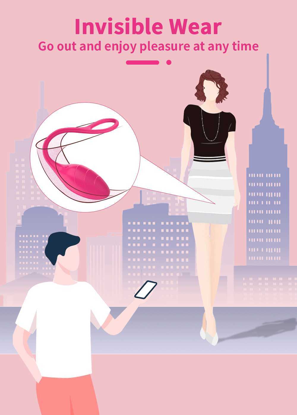 Articoli di bellezza 10 velocità Controllo APP Uovo vibrante Vagina Ball Wearable Love G Spot Dildo Vibratore Stimolatore clitorideo Giocattolo sexy le donne