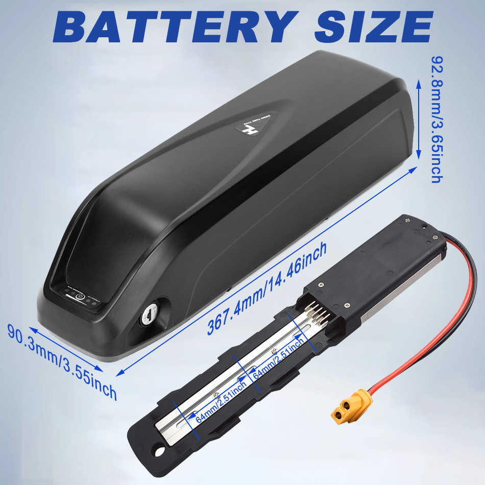 Hailong Pro Downtube-batería de litio para bicicleta eléctrica, 48V, 20Ah, 18650 celdas, 36V, 52V, 17Ah, para bicicletas eléctricas de montaña de 350W, 750W y 1000W