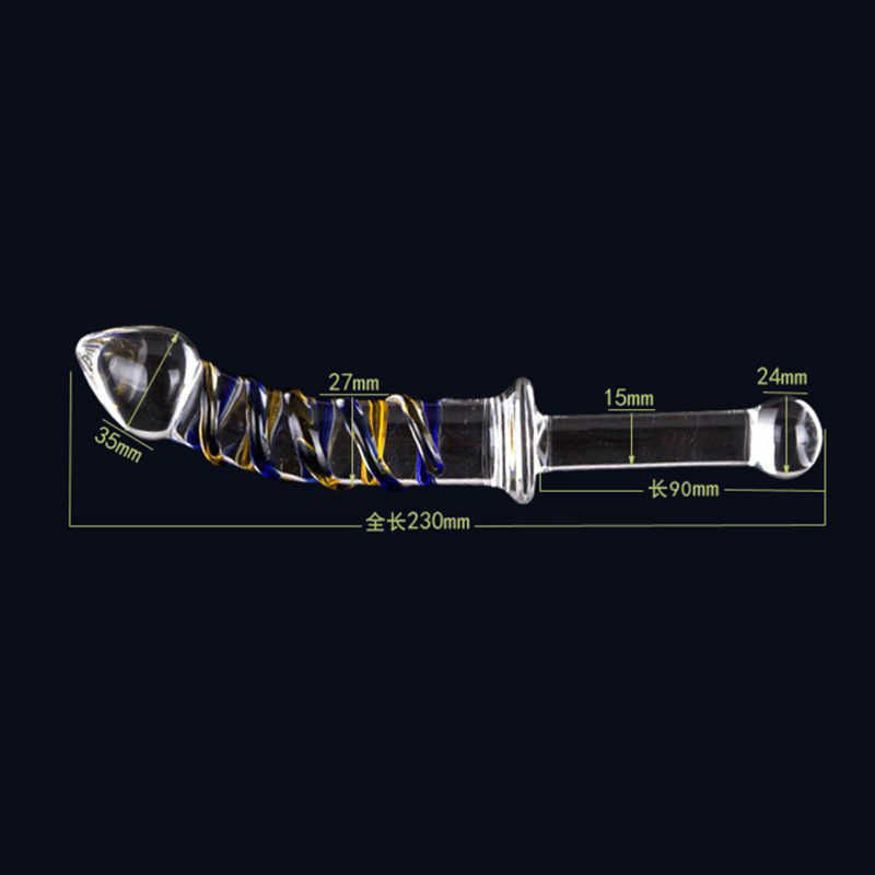 Предметы красоты хрустальный стеклянный фаллоимитатор Большая анальная платья сексуальная игрушка для женских бусин.