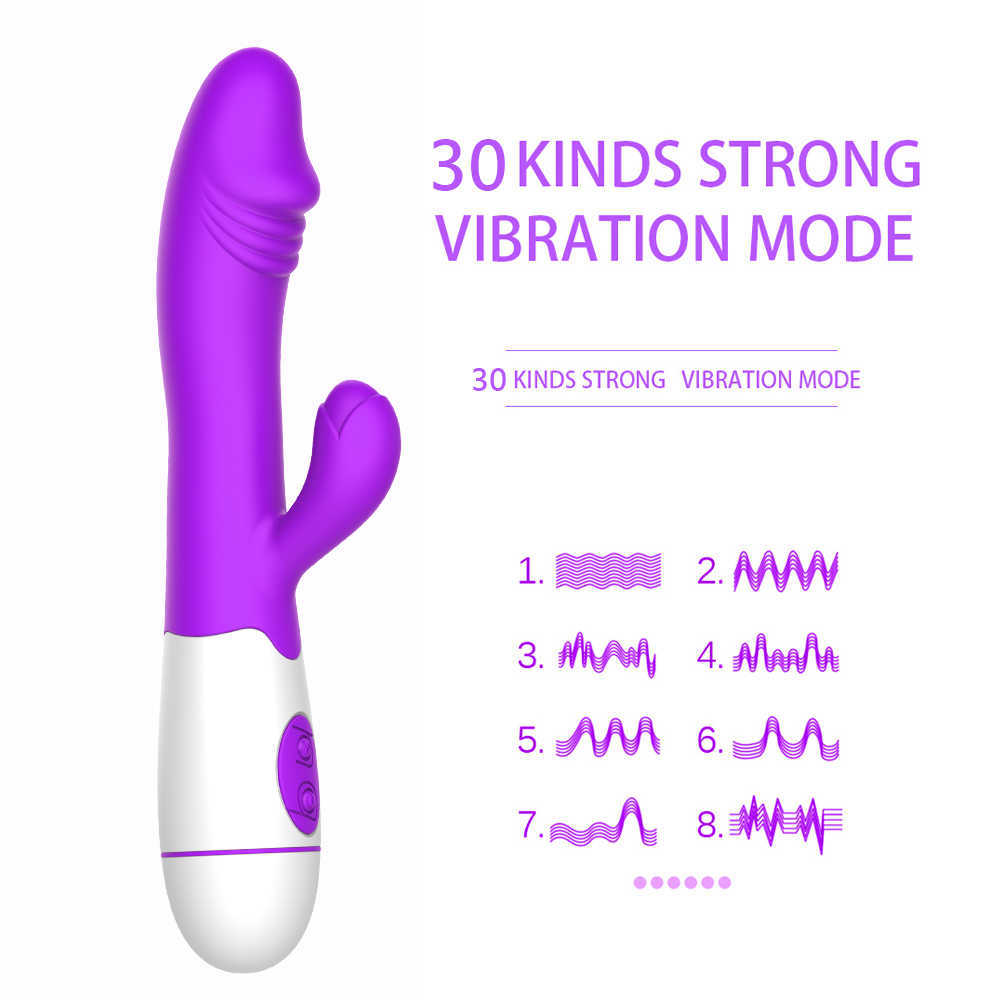 Beauty Items 30-Gang-G-Punkt-Vibrator für Frauen, Dildo, weiches Silikonspielzeug, Kaninchenfinger, simulieren sexy Vaginal-Klitoris-Massagegerät, Spaß