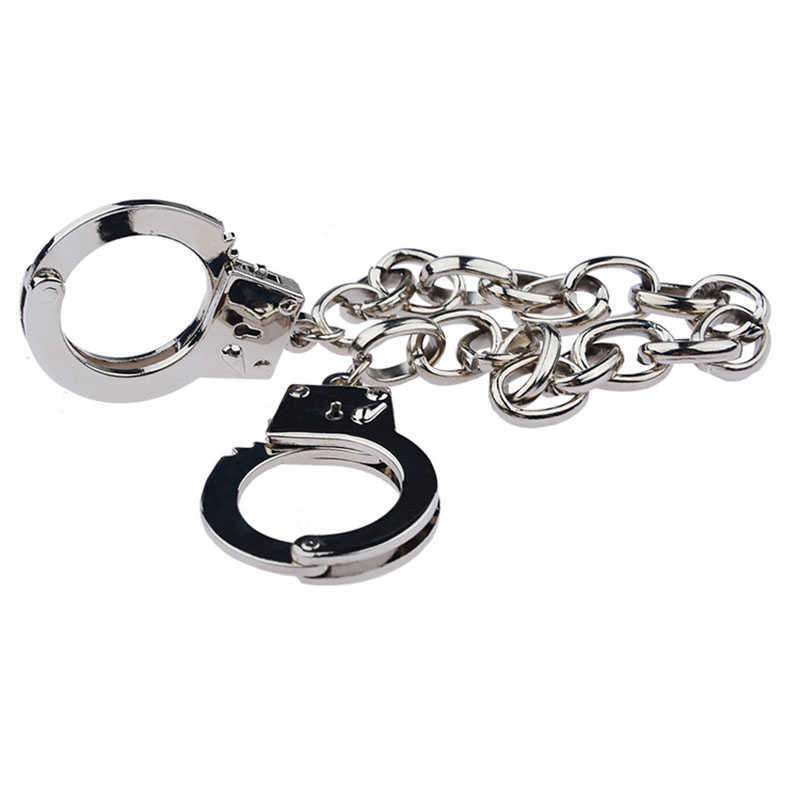 Beauty Items Unisexy Adjustable Toe Lock Metal Chain Thumb Handcuffs BDSM Hand Foot Restraint Cuffs Erotic sexy Toys for Women Men