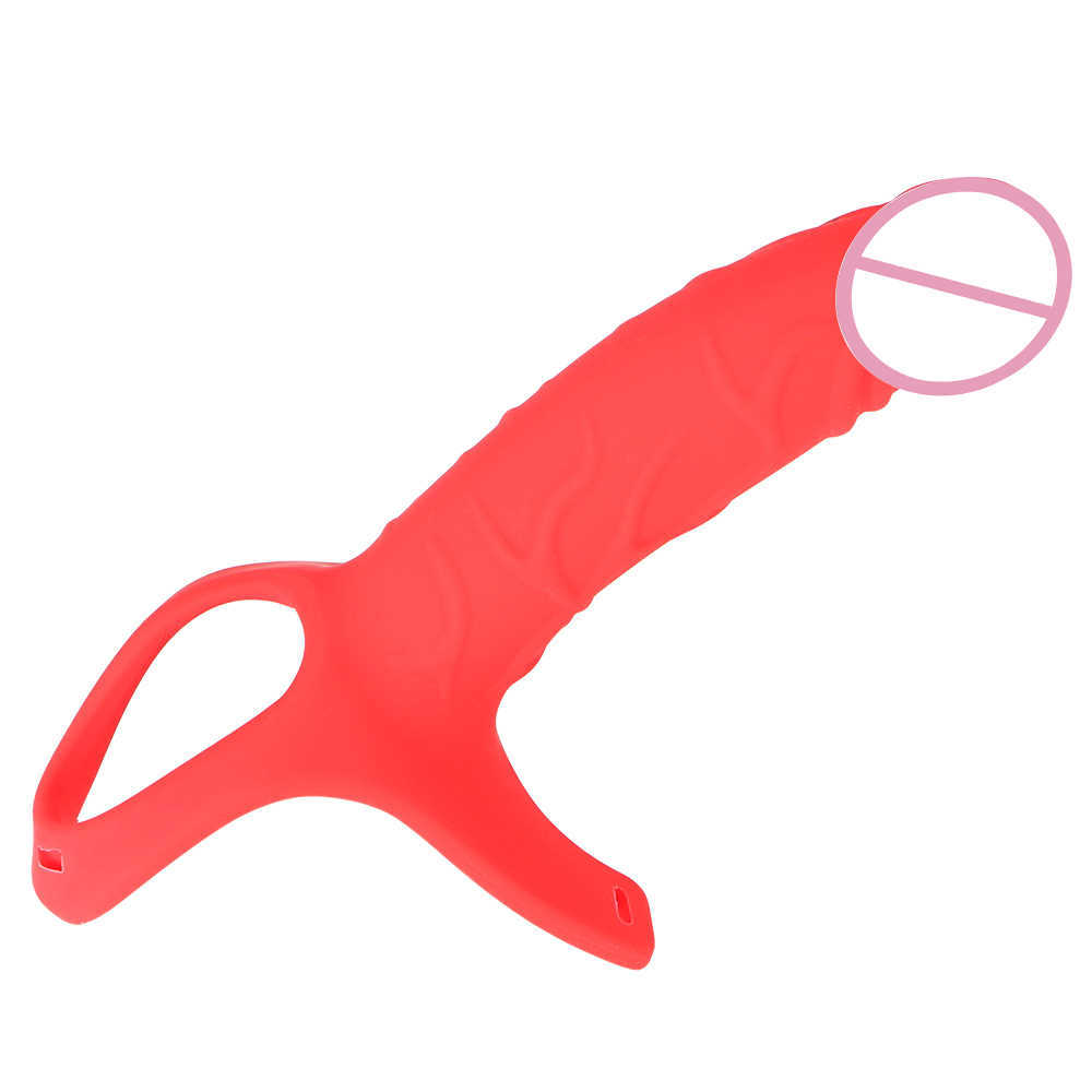 Beauty Items OLO Strap On Realistischer Dildo Hohle Hose 4 cm Strapon Harness Gürtel Penis Sleeve Enlarger sexy Spielzeug für Mann Paare