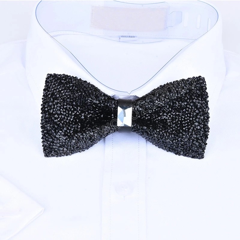 Rhinestone Bow Tie Men Shining Crystal Collar Bowtie Wedding Banket Party Bling Butterfly Bowknot Bridegroom Bow Tie Gift