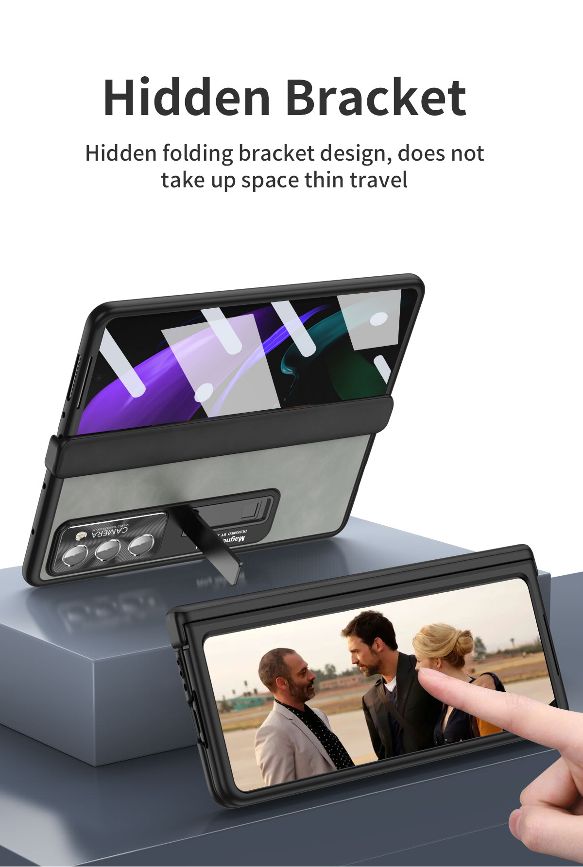 Magnetyczna skórzana stojak na Samsung Galaxy Z Fold 2 3 4 5G Case Armour Folding Soczer Z zawiasu Ochronna okładka filmu