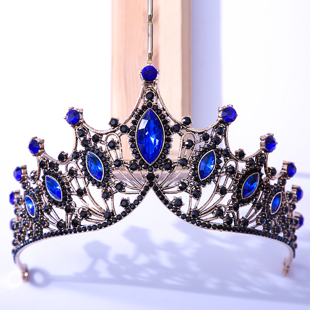 Couronne De Mariage Coiffes De Mariée Or Argent Noir Couleur Strass Cristaux Diadème Reine Couronnes Princesse Diadèmes Bijoux De Cheveux De Mariage