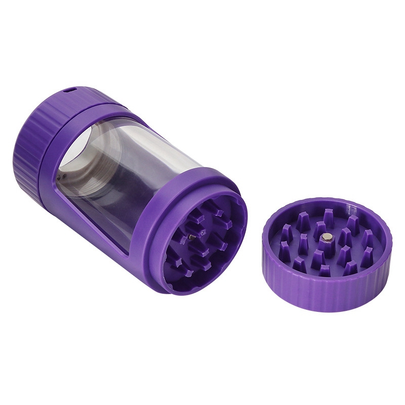 Multifunktion Rökning Färgglad torr ört Tobak Spice Miller Grinder Storage Bottle Tank USB LED-belysning Säl Stash fodral med catcher One Hitter Pipe DHL