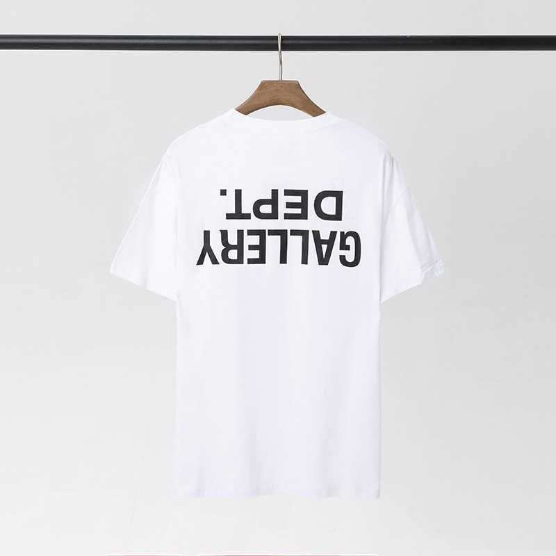 Mens Camisetas Gallerryss Designer Camisetas Deptt Sweaters Novo slogan com letras invertidas impressas em torno do pescoço de algodão de manga curta T-shirt UGLJ