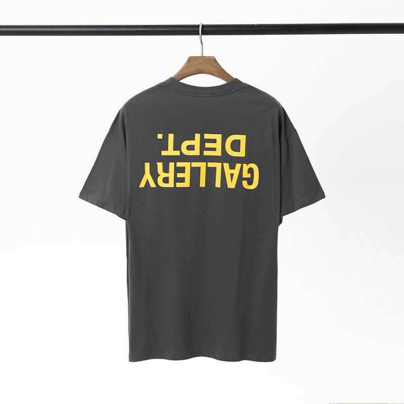 Mens Camisetas Gallerryss Designer Camisetas Deptt Sweaters Novo slogan com letras invertidas impressas em torno do pescoço de algodão de manga curta T-shirt UGLJ