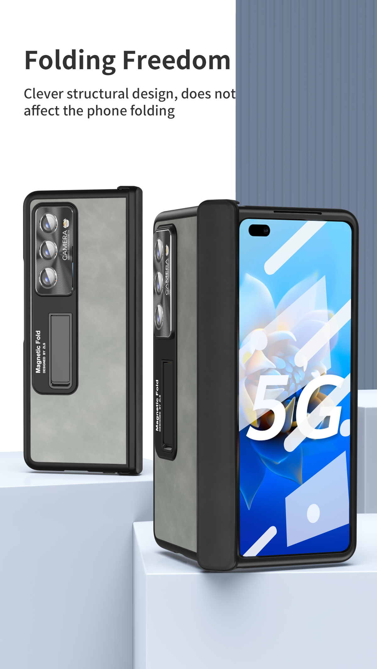 Magnetyczna skórzana stojak na Samsung Galaxy Z Fold 2 3 4 5G Case Armour Folding Soczer Z zawiasu Ochronna okładka filmu