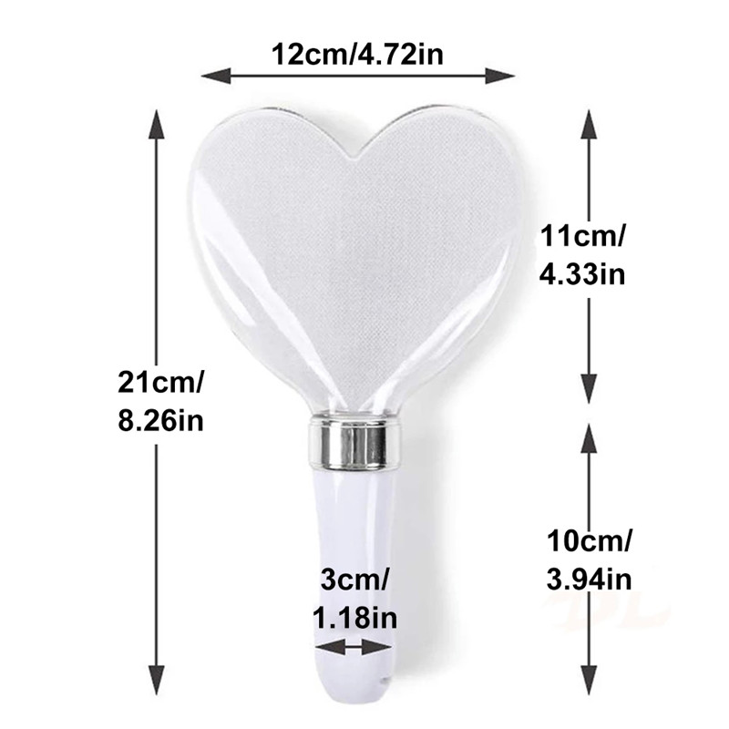 21cm Party Gift Heart Shaped LED Glow Sticks Change Bright Flashing Light Stick For Fluorescent Camping Festivals Rave Birthday Concert Wedding