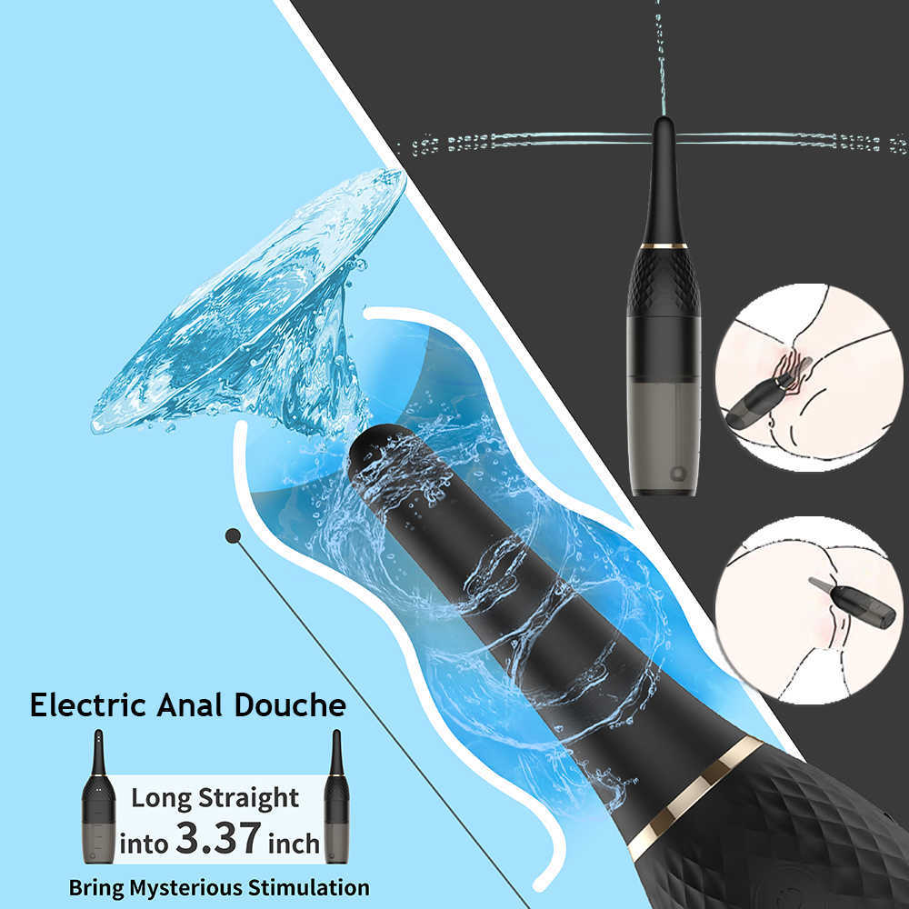 Компания красоты Автоматическое электрическое анальное очиститель клизма Douche Wibrator для мужчин Женщины гей -лесбиянка гигиеническая здравоохранение уборка кишечника