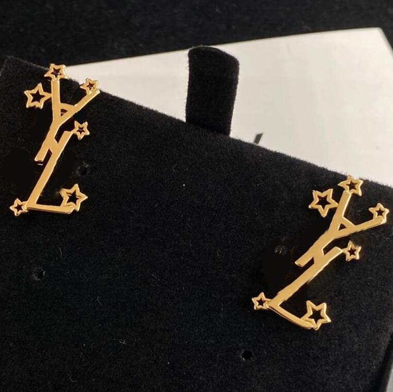 Klassisk designer studörhängen y för kvinnor örhänge lyxiga designers guld brev studörhängen smycken236y