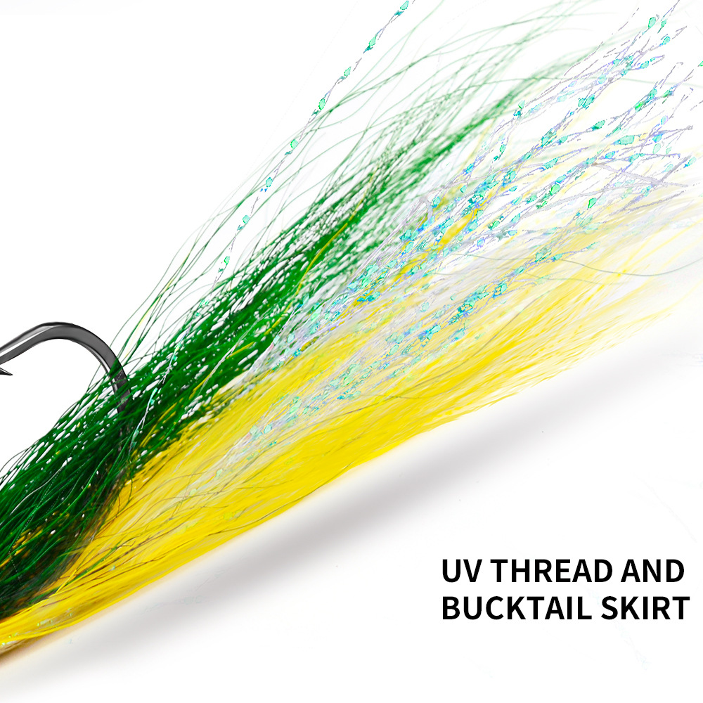 Ultra Minnow Bucktail Jig Head Striper Fluke Bass Teaser Lure Ekonomi Fiskedrag