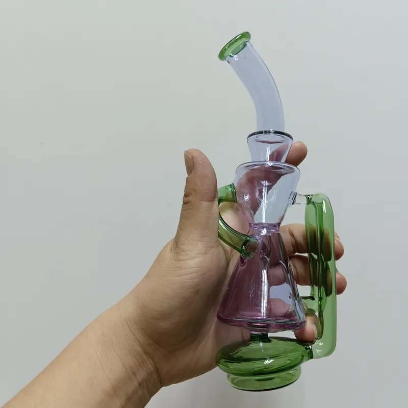 Unik designf￤rgad glasvatten bong hopahs mini 9 tum dab rig vatten￥tervinning bubbler f￶r r￶kning tornado shisha