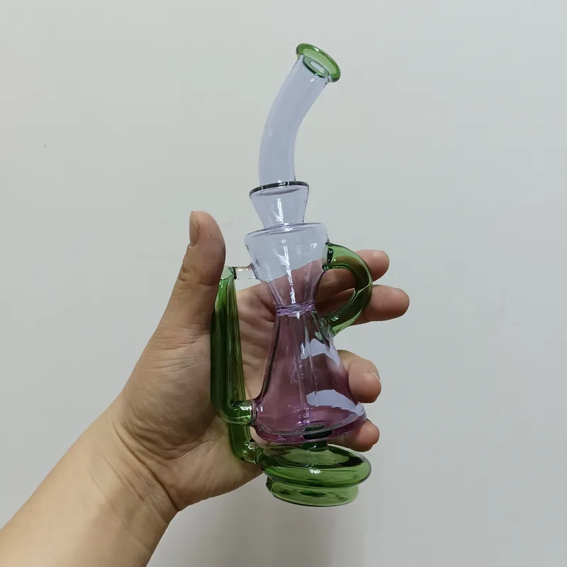 Unik designf￤rgad glasvatten bong hopahs mini 9 tum dab rig vatten￥tervinning bubbler f￶r r￶kning tornado shisha