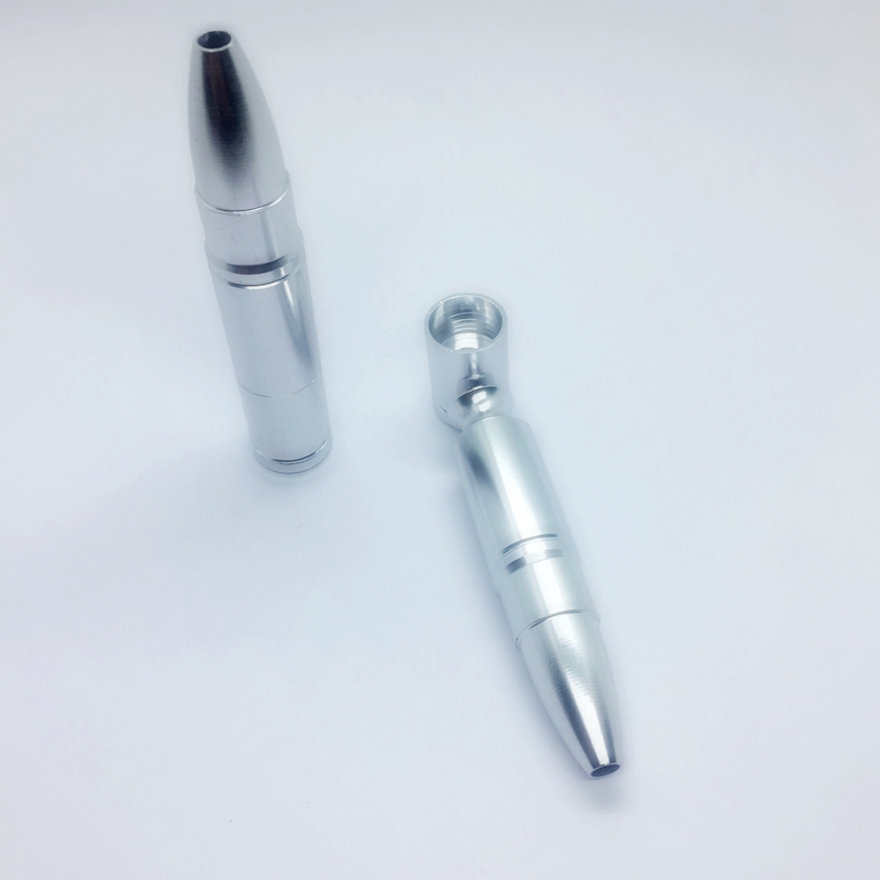 Coloré Mini Fumer Or Argent En Alliage D'aluminium Bullet Cartouche Style Tuyaux Sèche Herbe Tabac Filtre Portable Amovible Tube Handpipes Porte-Cigarette