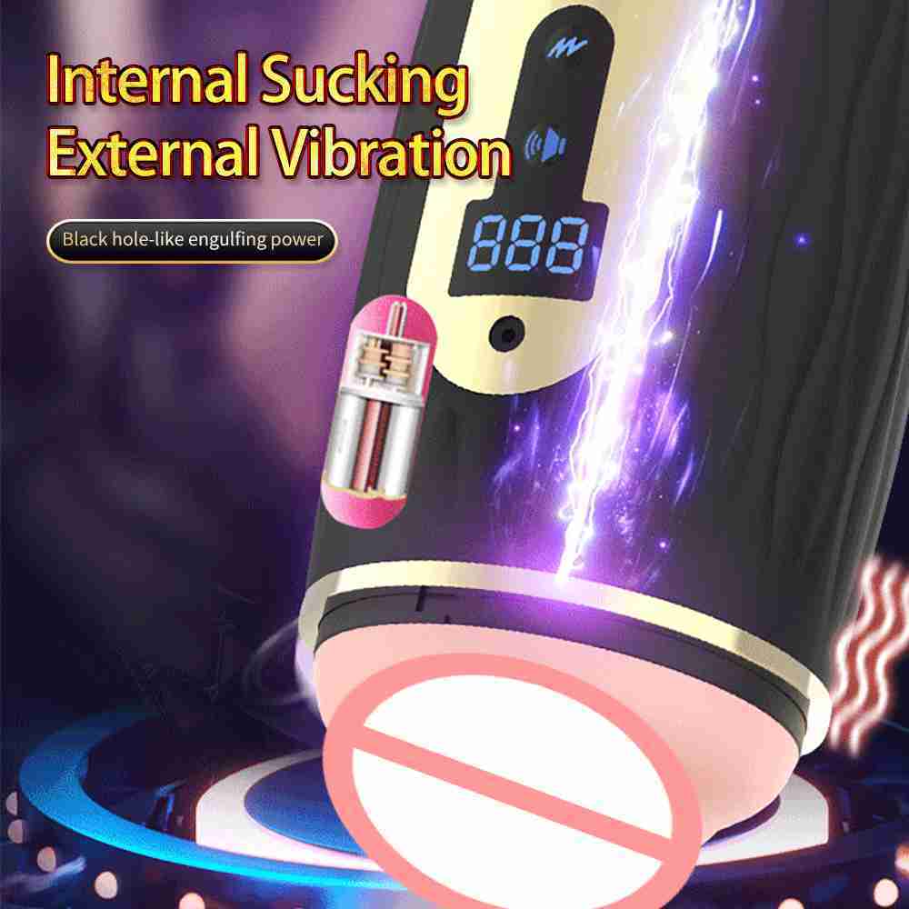 Schoonheidsartikelen Dubbel hoofd Smart verwarming Mannelijke masturbators Vibrerend Zuigen volwassen sexy Toys Artificial Vagina Sexy Doll For Men