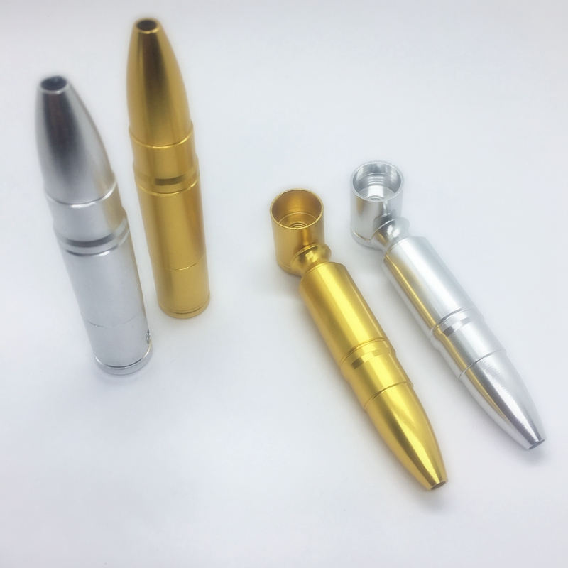 Colorful Aluminium Alloy Bullet Cartridge Style Pipes Dry Herb Tobacco Filter Tube Portable Removable Mini Handpipes Cigarette Smoking Holder Tubes