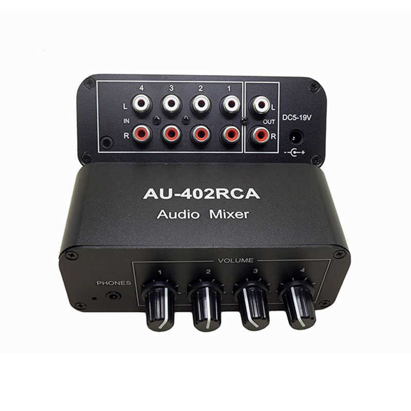 Panel de audio de audio 4 en 1 panel multicanal estereo RCA DC 5V-19V