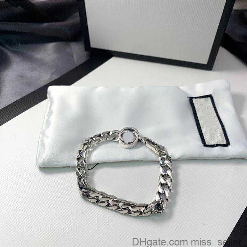 925 Sterling Silber Armband Unisex Designer Armbänder Luxus Cool Boy G Mode Herren Damen Herren Kette Geschenk Paar Armbänder D21091274s