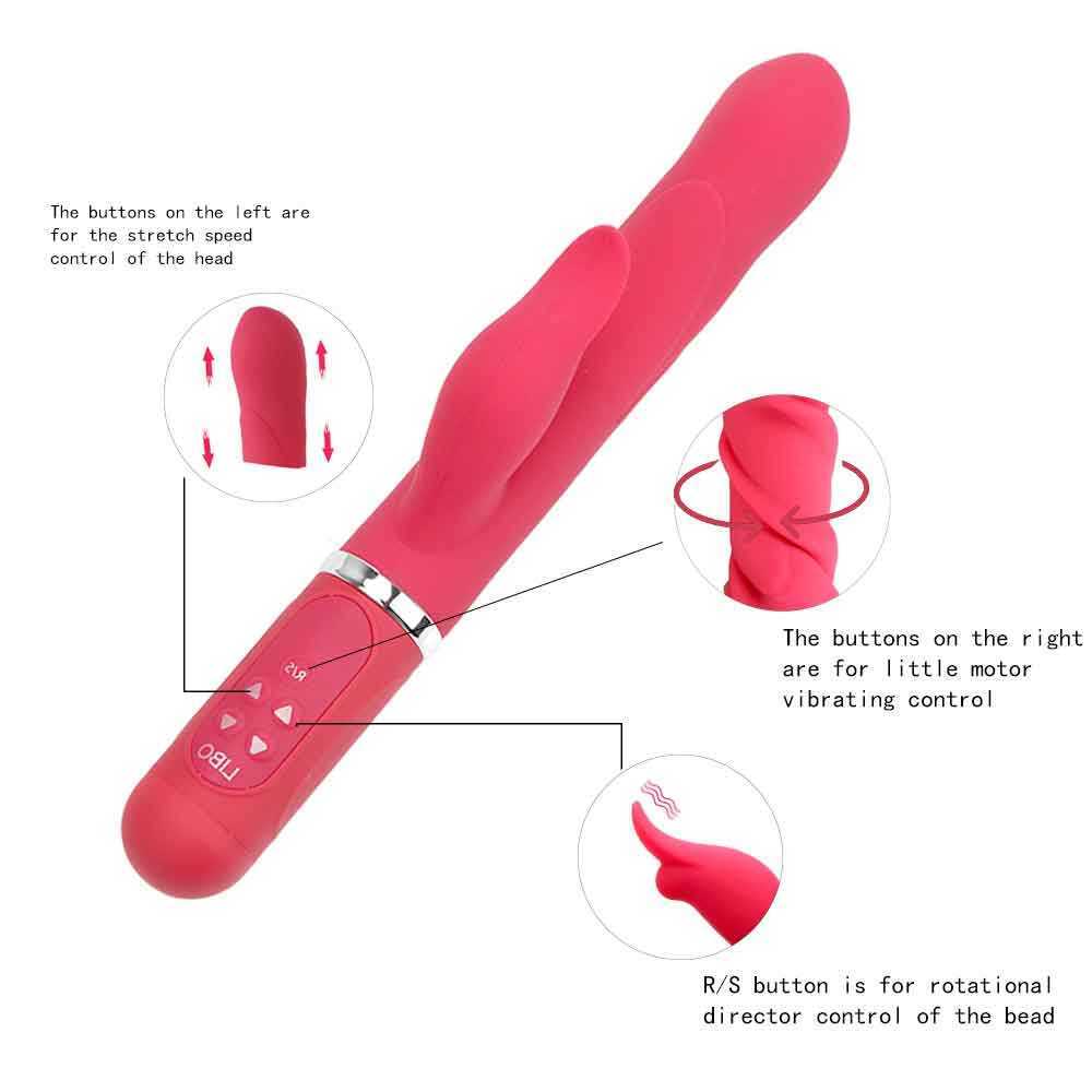 Itens de beleza ikoky vibrador vibrador transferência de miçangas de varinha de rota telescópica estimulador de massagem vaginal de coelho brinquedos sexy para mulher