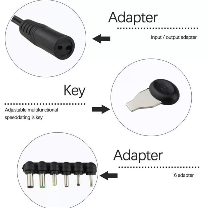 3-12V 30W 2.1A AC/DC Adapter zasilający Adapter ładowarki Uniwersalny z 6 wtyczkami regulowane napięcie regulowane adapter zasilania