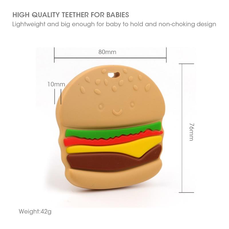 Food Grade Hamburger Chips Massaggiagengive in silicone Cartoon Baby Massaggiagengive Giocattoli l'allattamento Infant Dentizione Succhietti Giocattolo