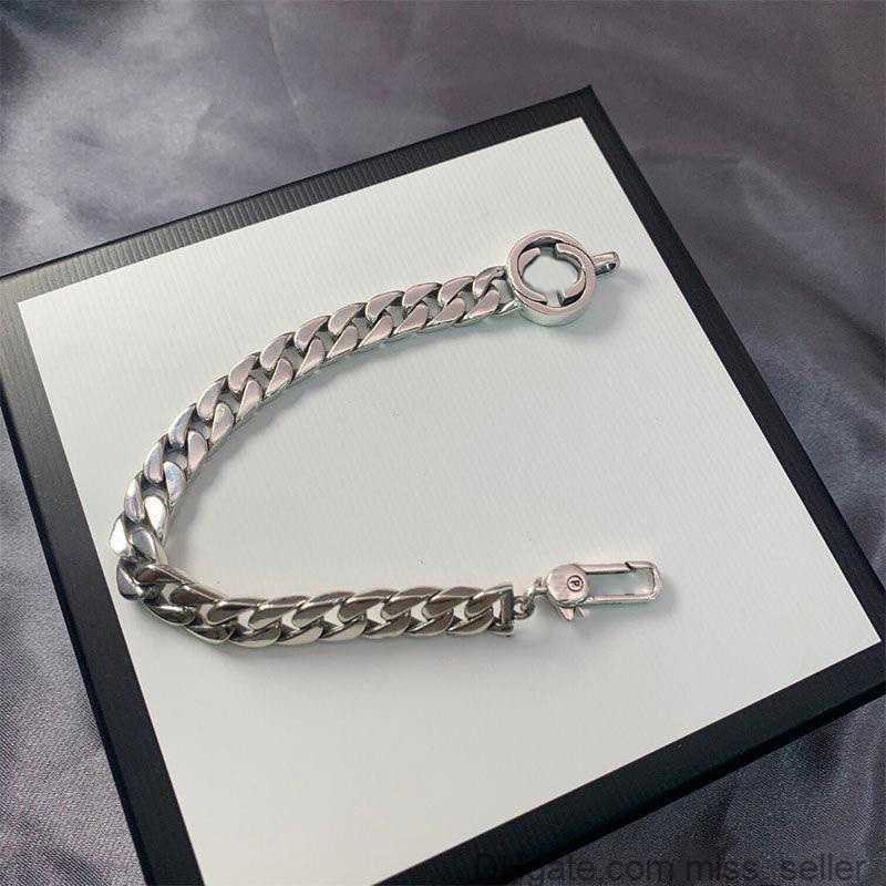 925 Sterling Srebrna bransoletka unisex projektant bransoletki luksusowy fajny chłopiec g mody męskie męskie łańcuch para bransoletki D210912331