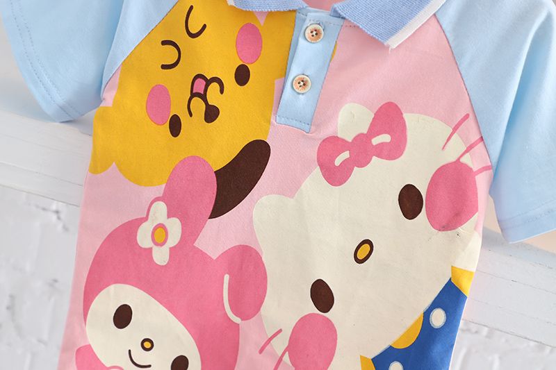 Kleinkind Kinder Baby Kleidung Kurzarm Katze Tops T-Shirt Shorts Mode Outfits Kleidung Sommer 2023