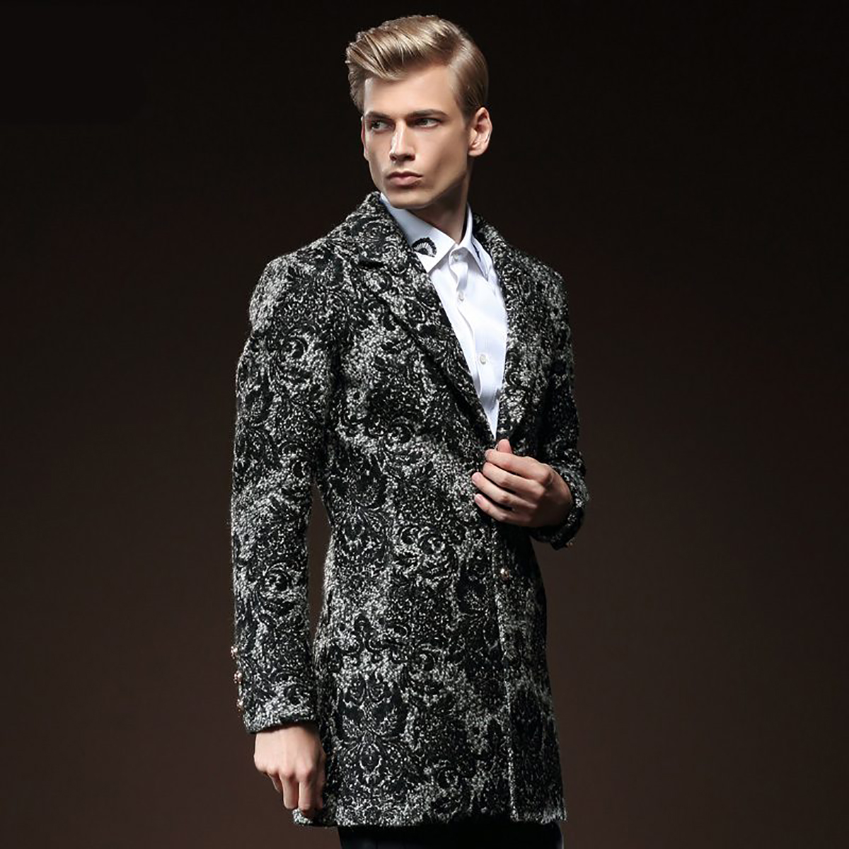 Tuxedos de casamento de uma peça Men Suits Jacquard Weave