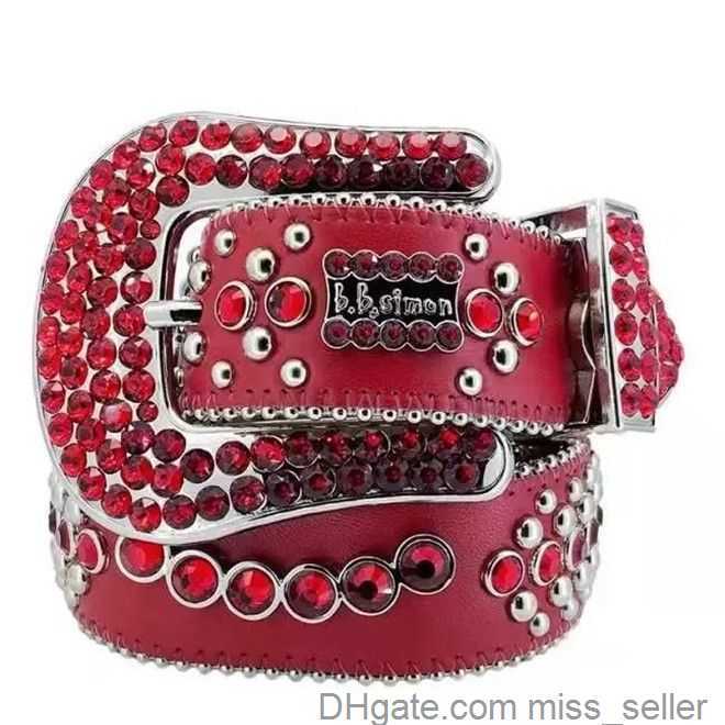 2023 Män kvinnor BB Simon Belt Luxury Designer Belt Retro Needle Buckle Belt Crystal Diamond Miss232J