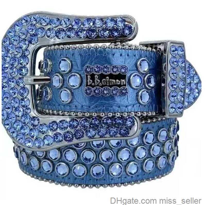 2023 Designer BB Belt Simon Belts pour hommes femmes Ceinture de diamant brillant noir sur noir bleu blanc multicolore avec strass bling as260p