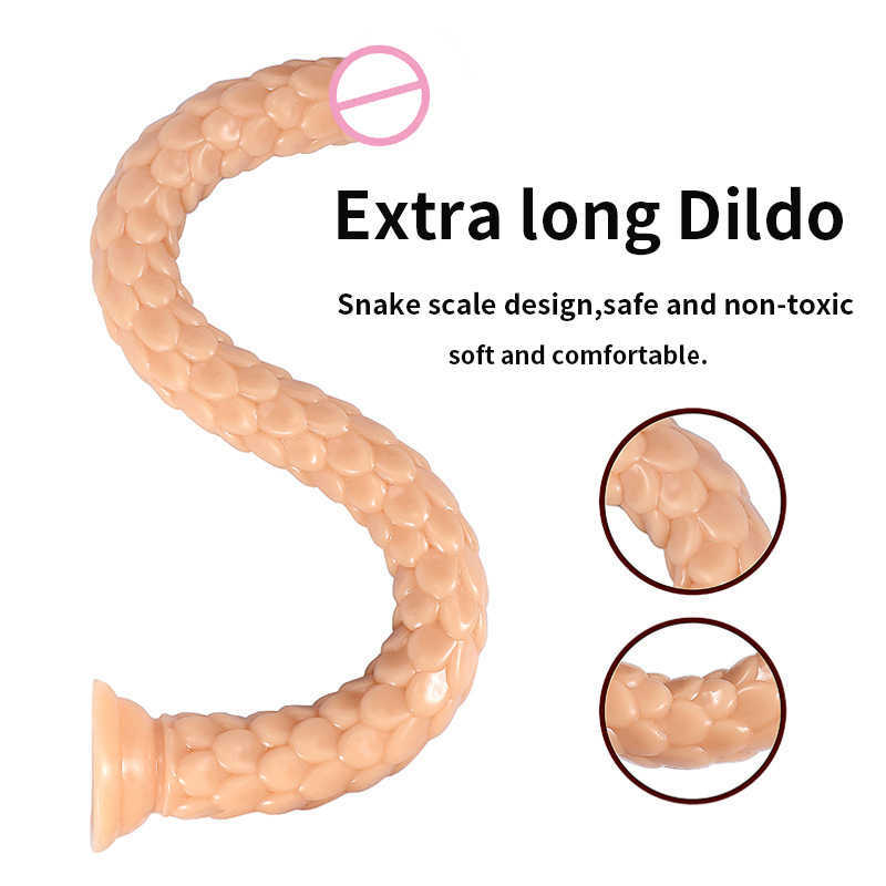 Itens de beleza GaGu Big Snake escala textura realista pênis vibrador anal de 50 cm de comprimento com ventosa brinquedos sensuais para mulheres loja de bumbum