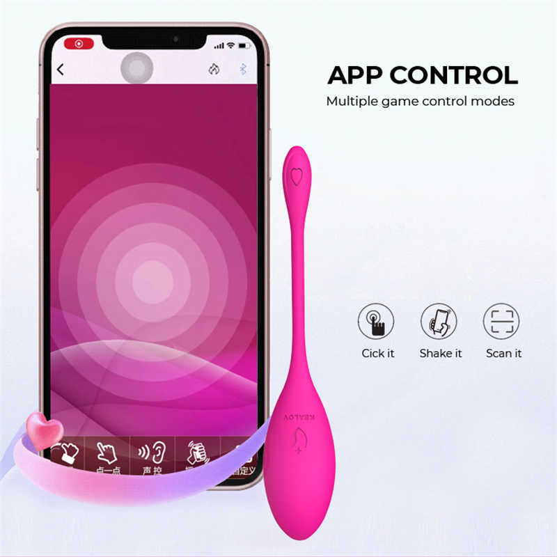 Beauty Items Smartphone APP Drahtlose Steuerung 10 Frequenz Vibrieren Kugel Kegel Ball G-Punkt-Massagegerät sexy Spielzeug Magic Flamingo Jump Egg Vibrator