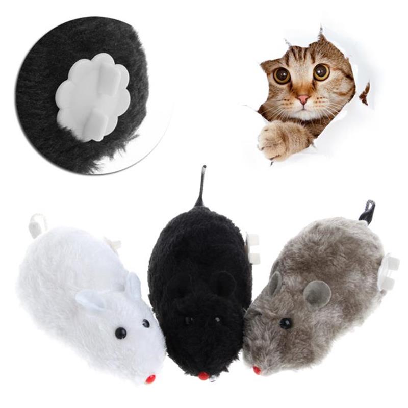 New Hot Funny Wind Up Running Mouse Rat Move Tail Kitten Prank Toy Cute Playing Toys Joking Gadget Gift