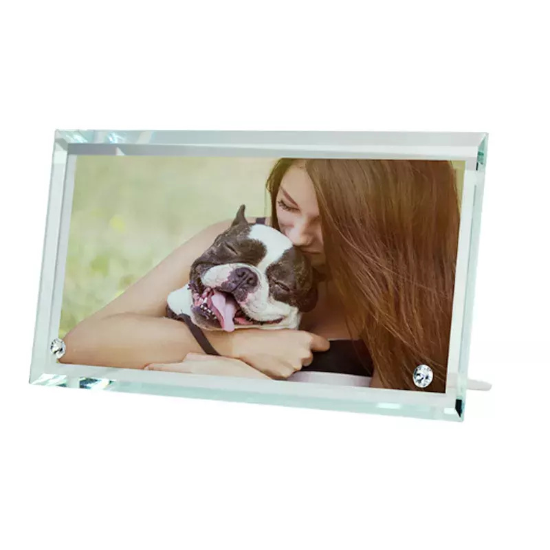 Sublimation Glass Photo Frames Personalized Blank Heat Transfer Tempered Glass Crystal Frame DIY Gift