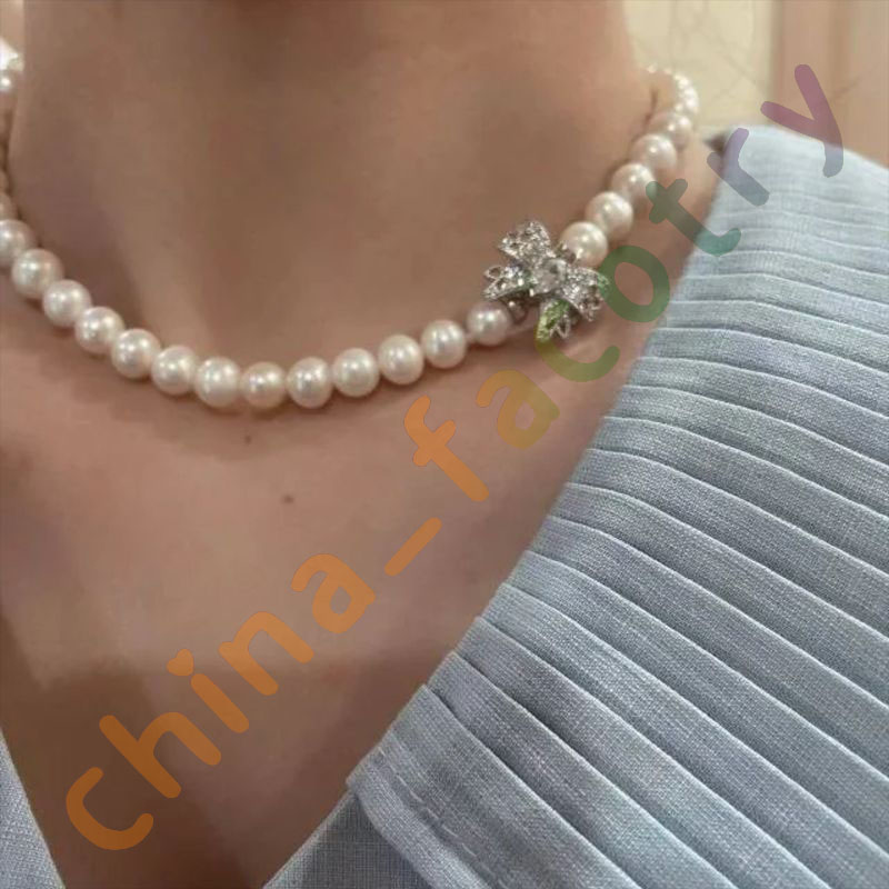 Bijoux de créateur Bowknot Pearl Collier Snap Version Collier Sweet Collier Retro Style Colliers décoratifs1838119