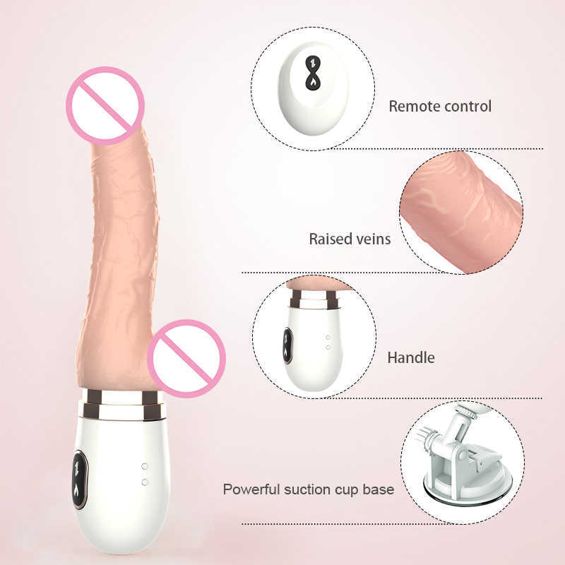 Компания красоты Dildo Vibrator Automatic G Spot с Suctic Cup Sexy Toy For Women Free Hand Fun Anal Orgasm 40#
