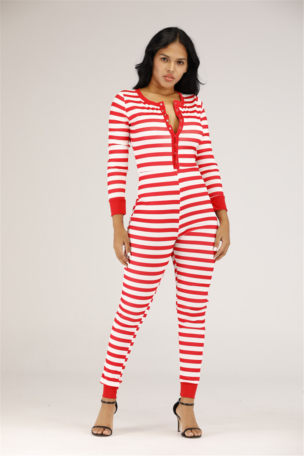 2024 Designer Mulheres Macacões Casual Stripe Imprimir Natal Macacões Zipper One Pieces Romper Calças Bodycon Manga Longa Bodysuits 3XL Roupas de Inverno 8880