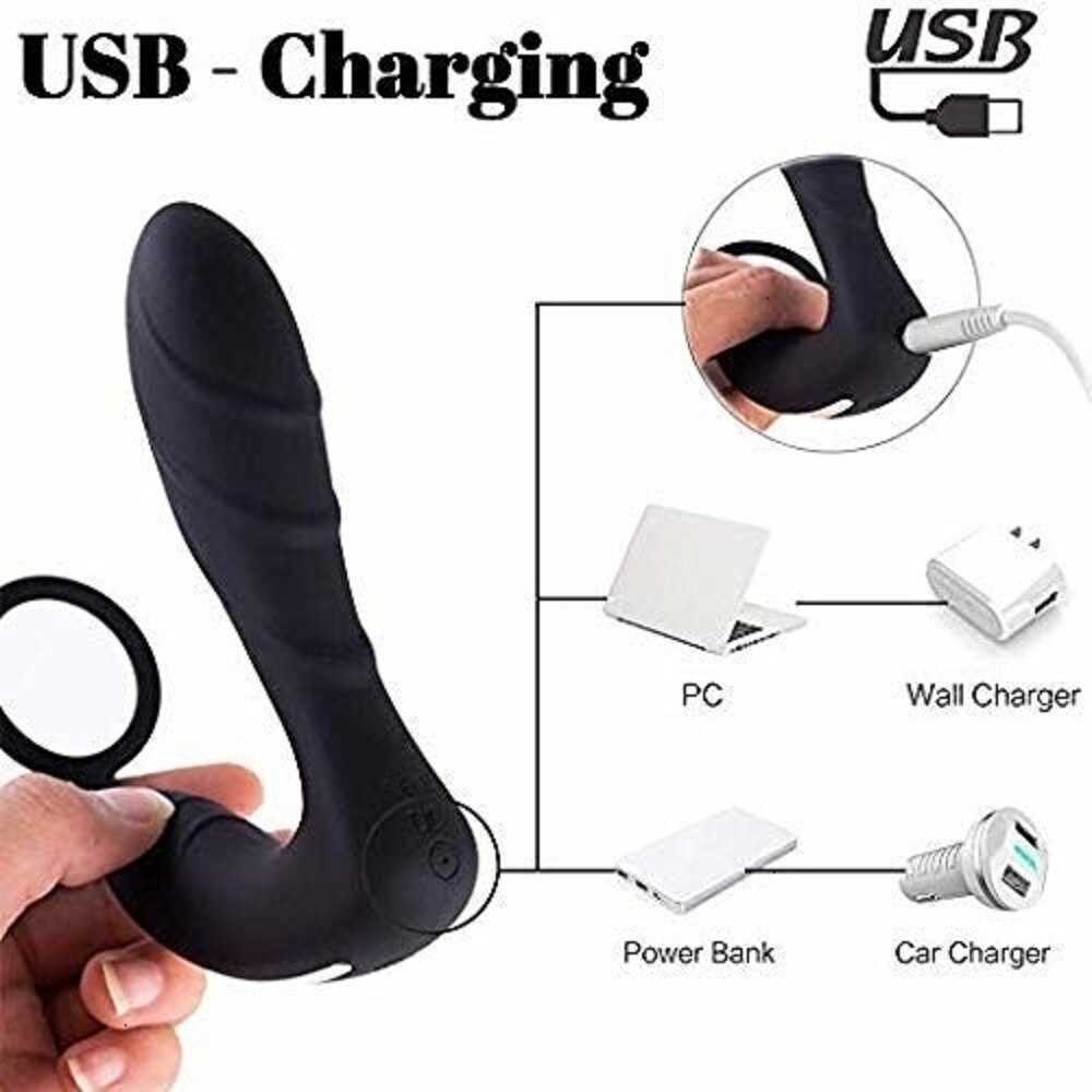 Articoli di bellezza Vibratore anale con anello Plug anale in silicone con telecomando senza fili uomo Anello di addestramento del pene giocattolo sexy massaggio alla prostata