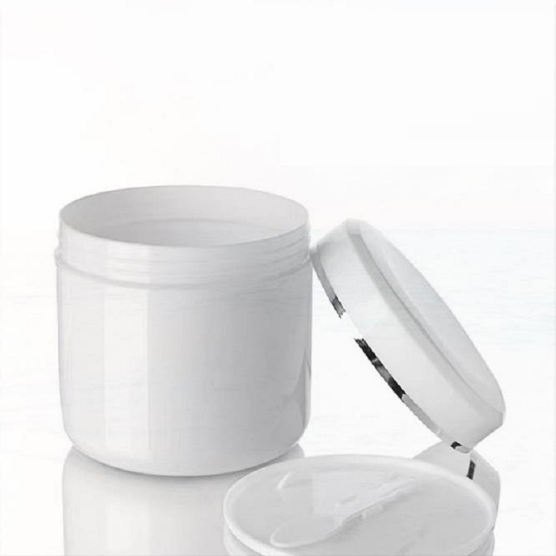 White Plastic PP Emulsion Cream Jars Refillable Bottle Silver Line Empty Cosmetic Packaging Containers Round Eye Cream Pots 200G 250G 300G 500G