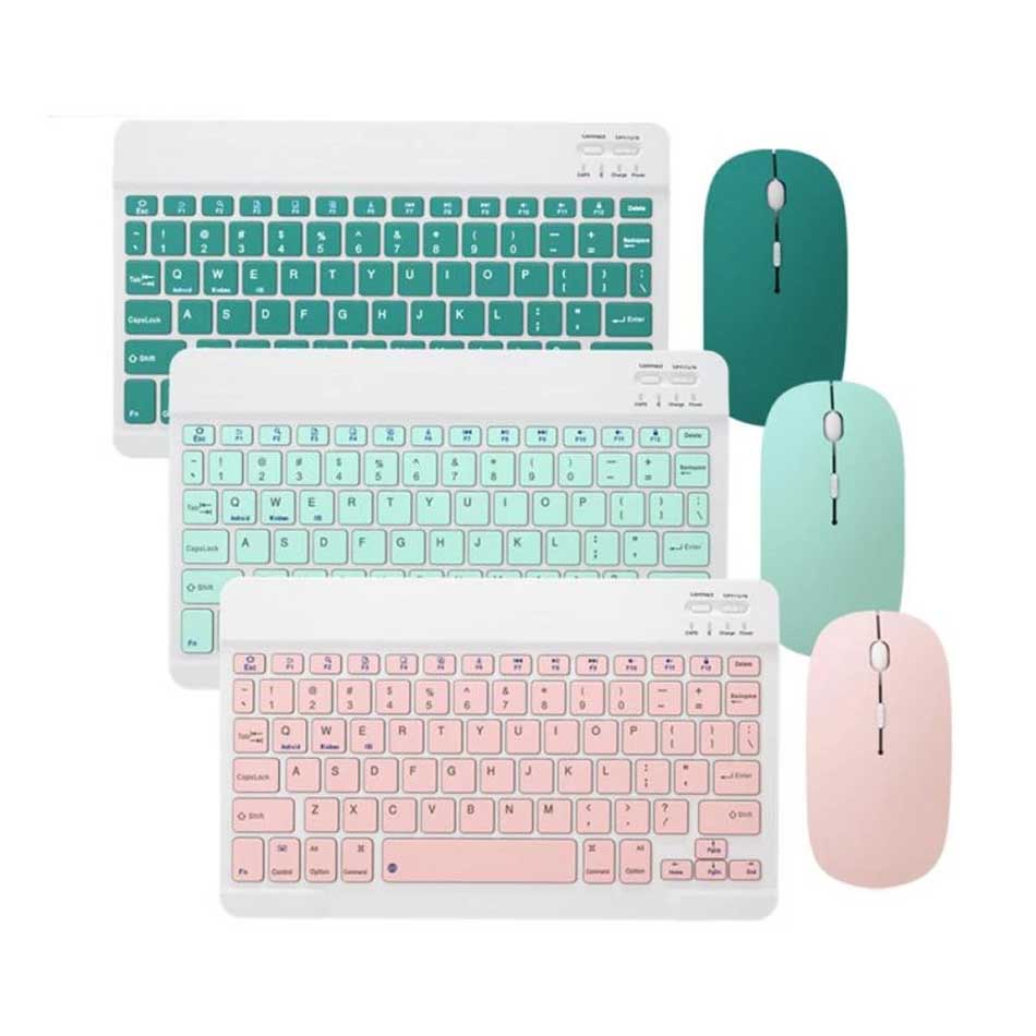 Wireless Bluetooth Keyboard Mouse Kit Combos 10 inch Rechargeable Mouse For iPad Android IOS Windows Phone Tablet PC