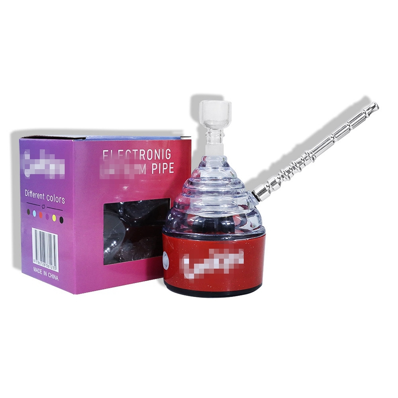 Coloré En Plastique Électrique Narguilé Shisha Bong Tuyaux Herbe Sèche Filtre À Tabac Bol En Verre Pipe À Eau Portable Facile À Nettoyer Cigarette Titulaire Tube DHL