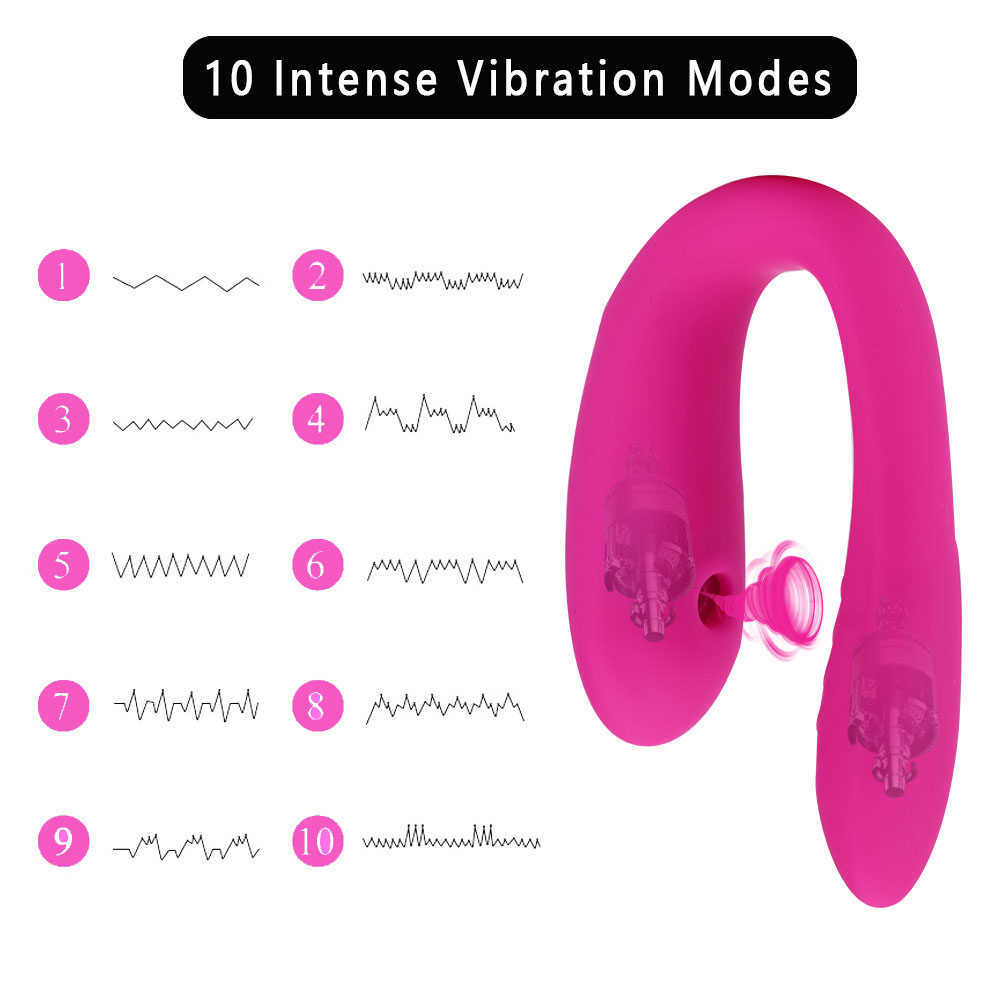 Beauty Items Sucker Vibrator For Women 10 Speeds Vibrating sexy Toys U Shape Bendable G-spot Stimulation Clitoris Sucking Female Masturbator