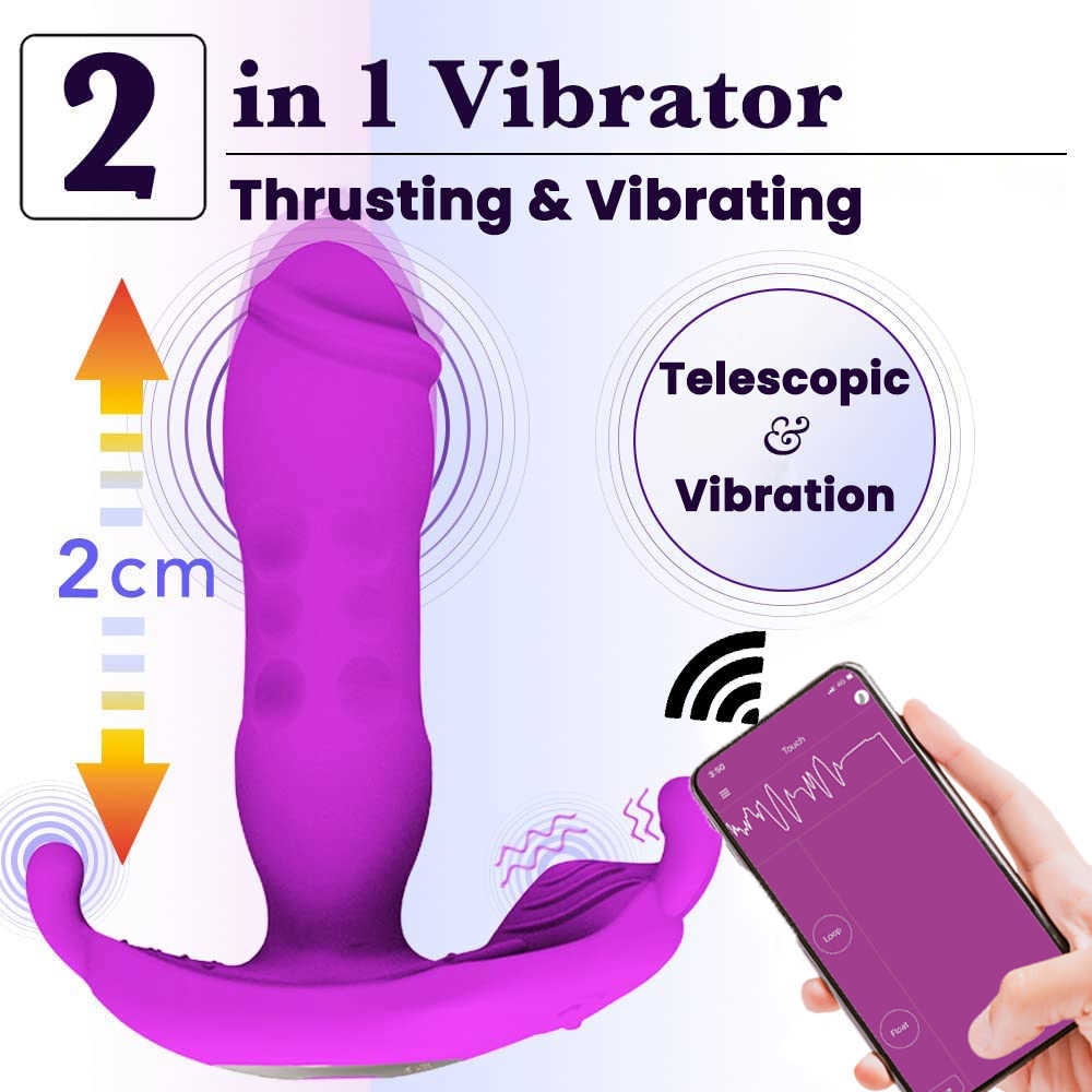 Articles de beauté Vibromasseur Gode Poussant pour Femmes Bluetooth APP Contrôle Mâle Plug Anal Femelle Papillon Jouets Sexy Orgasme Masturbateur Vibrateurs